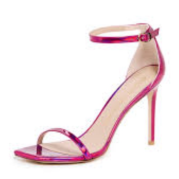 Stuart Weitzman Nudistcurve Metallic Hot Pink Heels, Orchid, Size 9, New